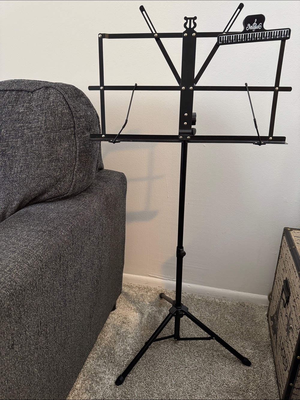 Foldable Black Metal Music Stand